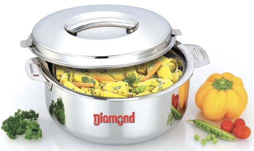 Diamond Stainless Steel Casserole Serving Dish Hot Pot - 5L